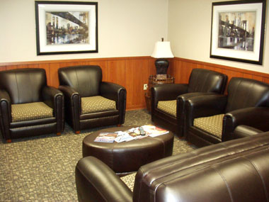 Leather Chairs in a Lobby